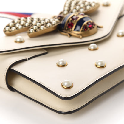 Gucci Nappa Pearl Studded Mini Queen Margaret Broadway Shoulder Bag Mystic White 6 of 10