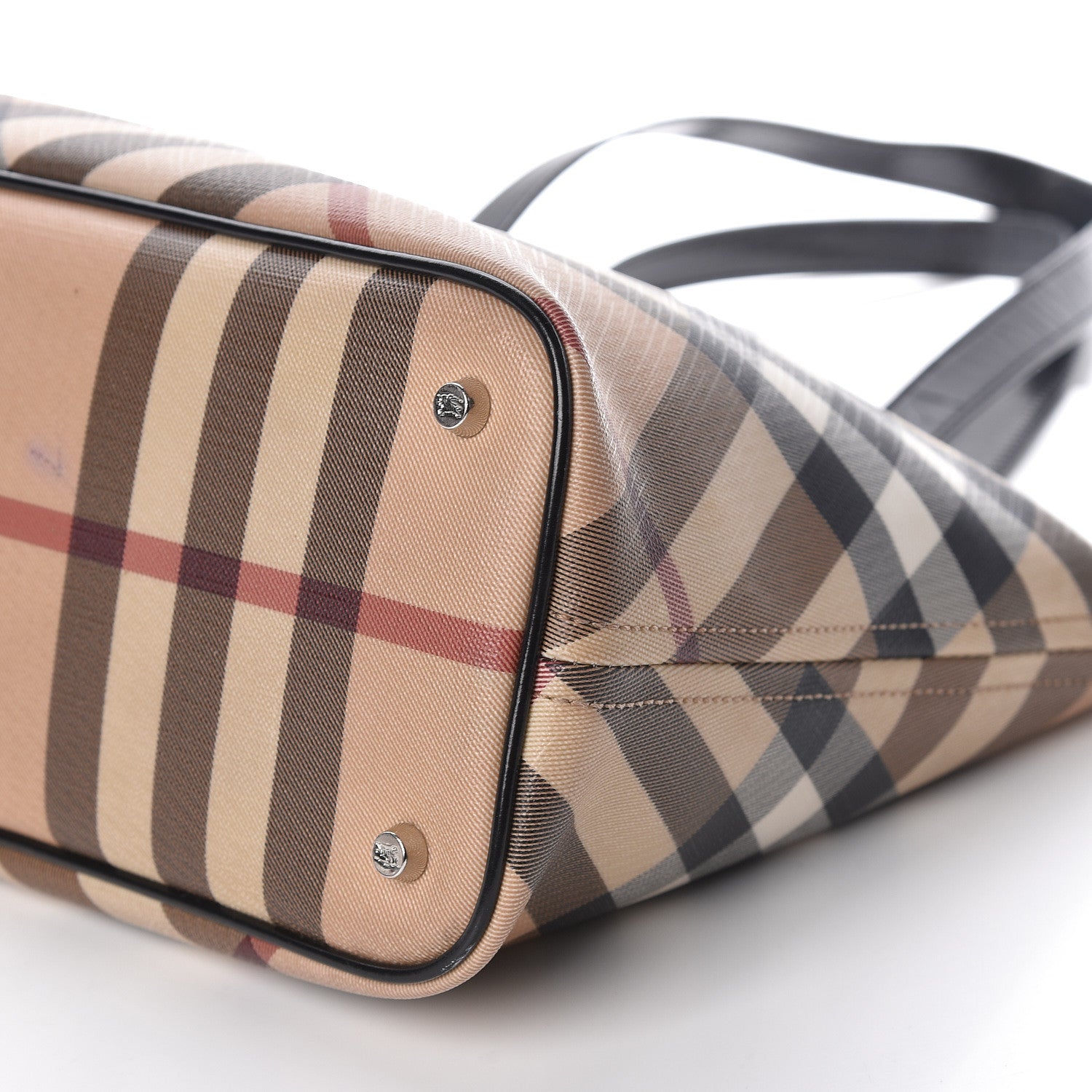 Burberry Patent Trim Nova Check Shopper Tote Black 9 of 10