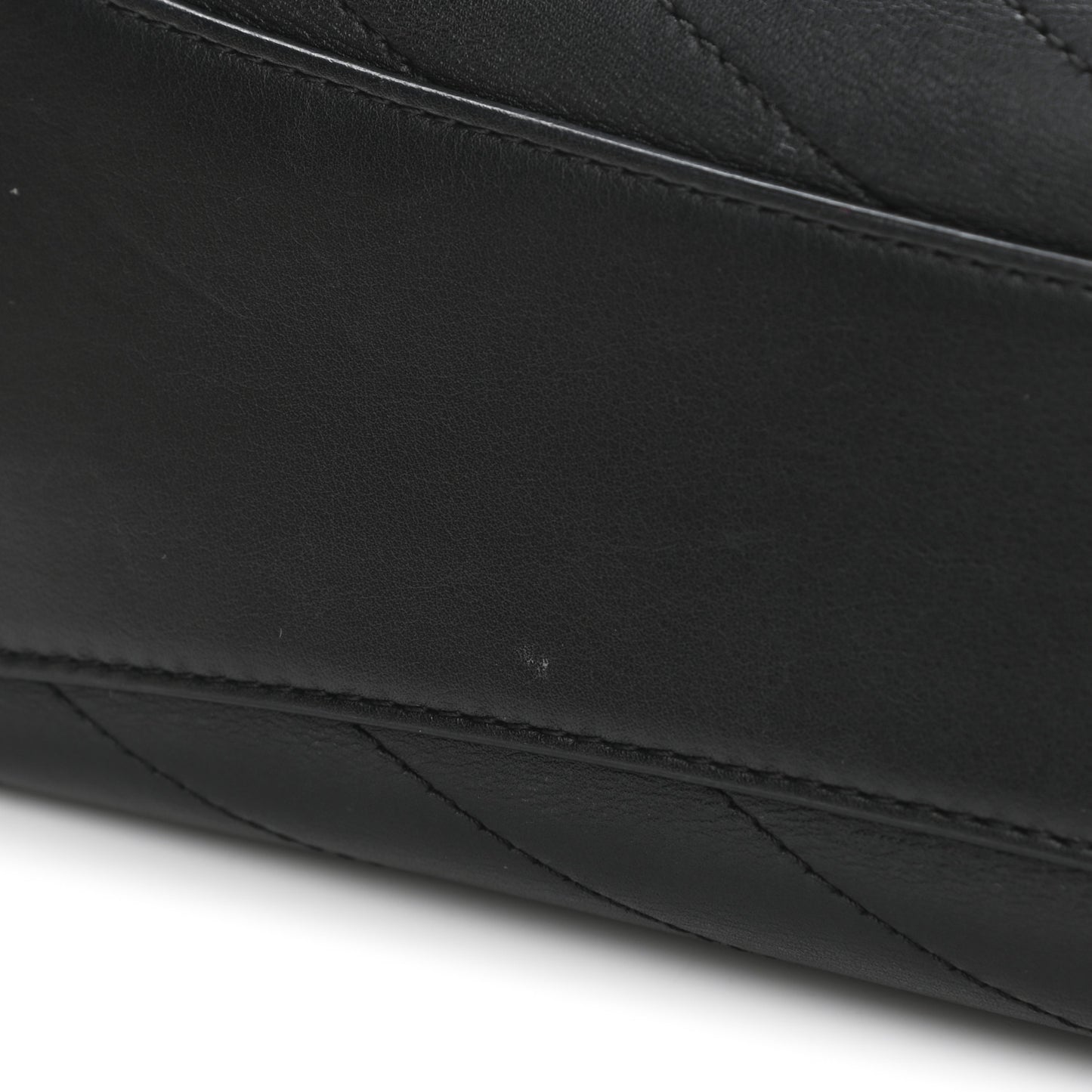 Calfskin Chevron Stitched Medium Coco Flap Bag Black