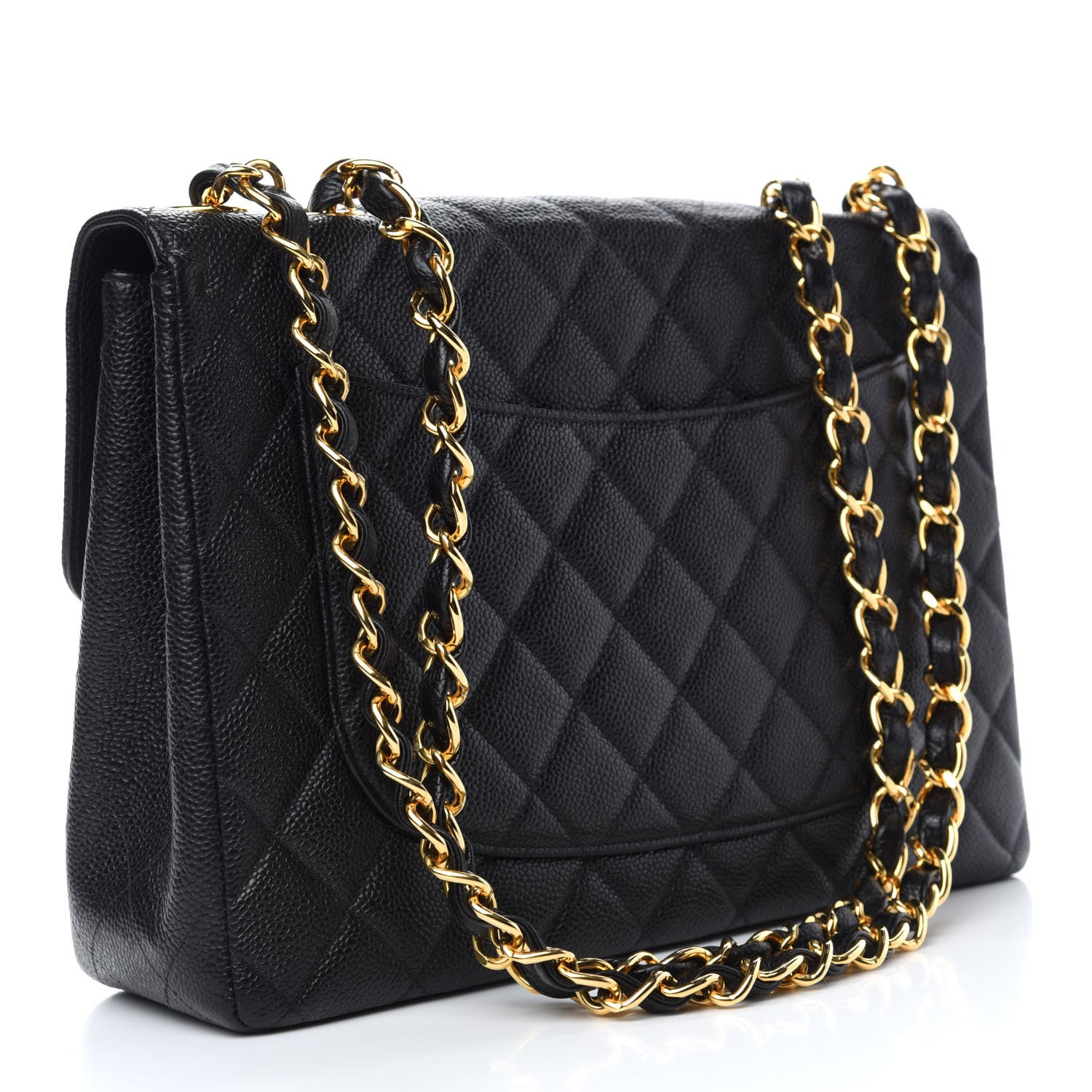 Chanel Caviar Quilted Jumbo Single Flap Black 3 of 10