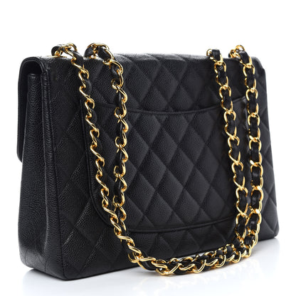Chanel Caviar Quilted Jumbo Single Flap Black 3 of 10