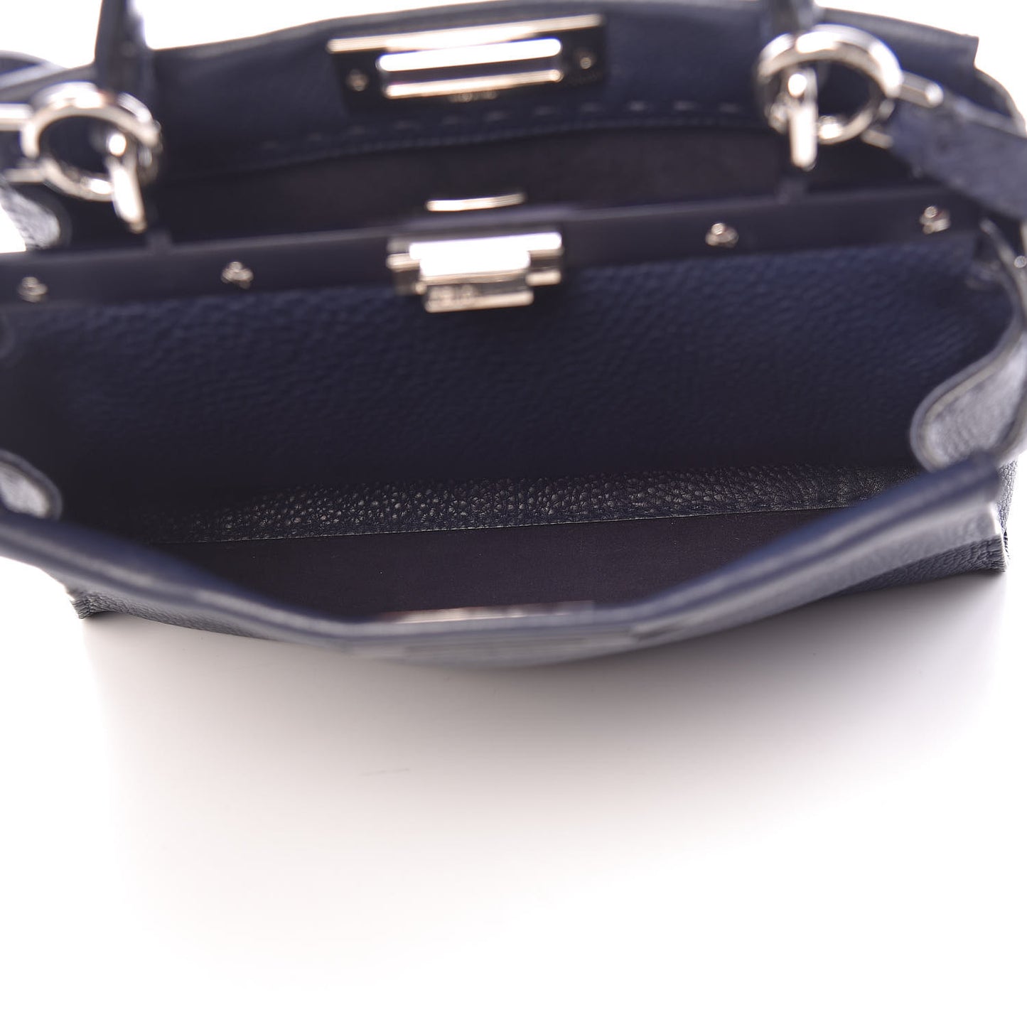 Cuoio Romano Selleria Medium Peekaboo Iconic Satchel Blue Notte