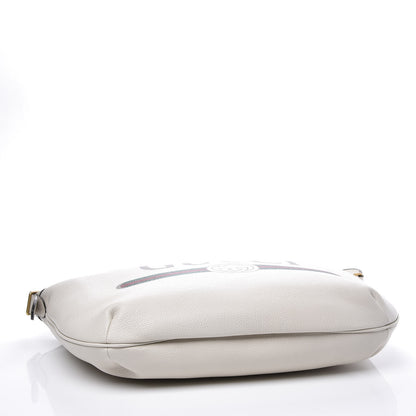 Gucci Grained Calfskin Logo Half Moon Hobo White 3 of 10