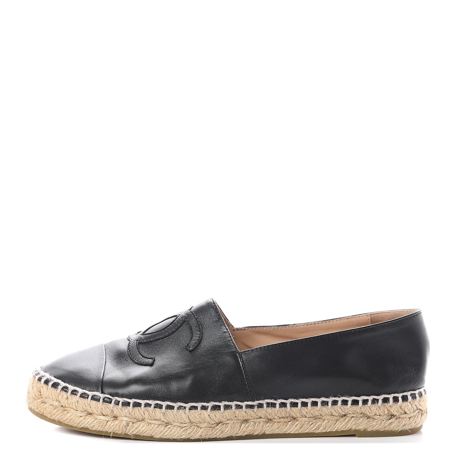 Chanel Lambskin CC Espadrilles 38 Black 1 of 7