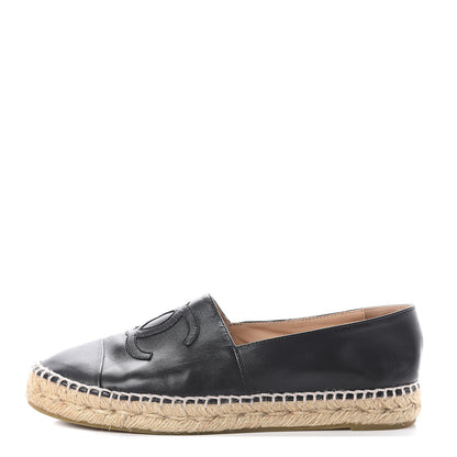 Chanel Lambskin CC Espadrilles 38 Black 1 of 7