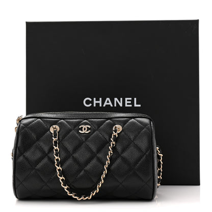 Chanel Caviar Quilted Barrel Clutch With Chain  Black 11 of 11