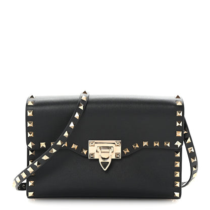 Valentino Garavani Vitello Medium Rockstud Flip Lock Crossbody Bag Black 1 of 9
