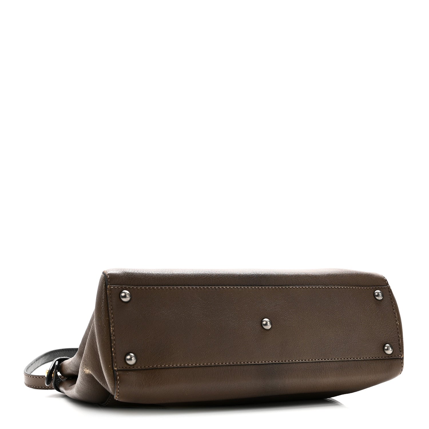 Fendi Goatskin Zucca Medium Peekaboo Iconic Satchel Taupe Tobacco Moro 4 of 10