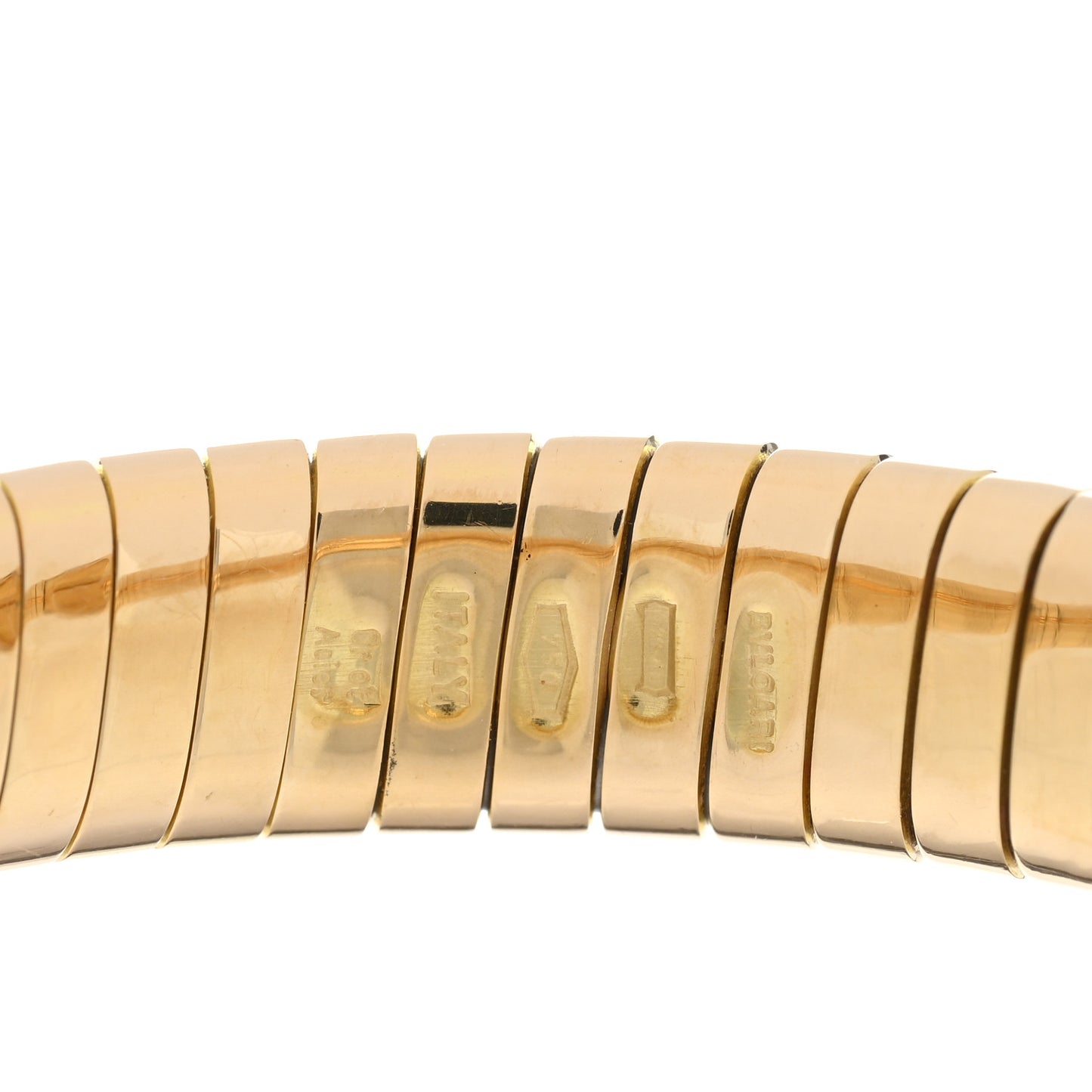 BVLGARI 18K Yellow Gold Black Onyx Tubogas Bracelet