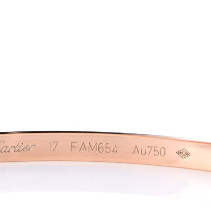 Cartier 18K Pink Gold Small LOVE Bracelet 17 8 of 10
