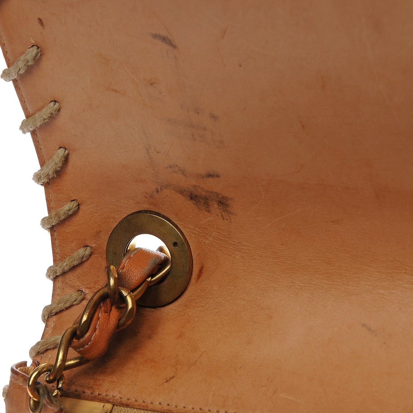 Calfskin Embossed XL Jumbo Flap Natural