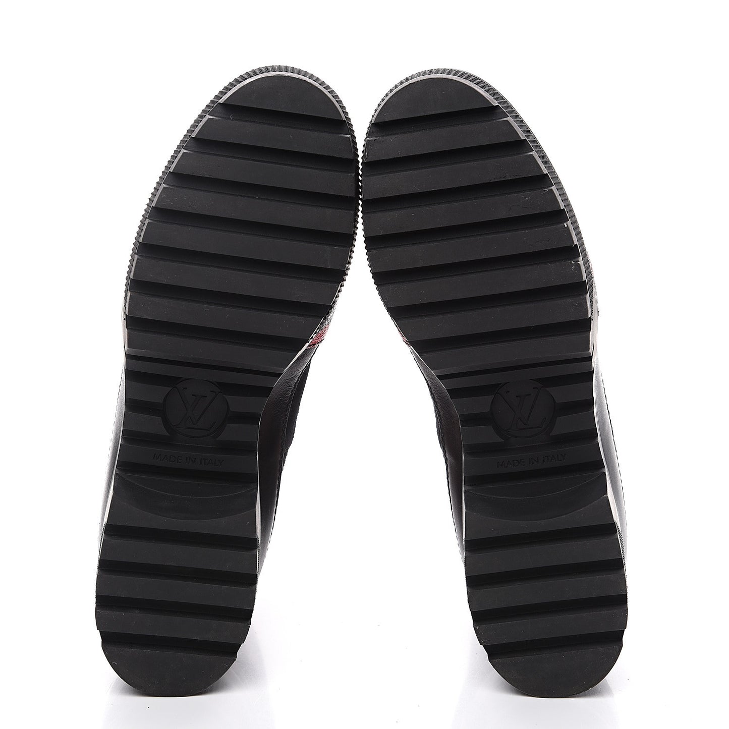 Suede Calfskin Damier Azur Overcloud Platform Desert Boots 37.5 Black