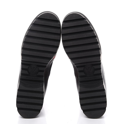Louis Vuitton Suede Calfskin Damier Azur Overcloud Platform Desert Boots 37.5 Black 5 of 7