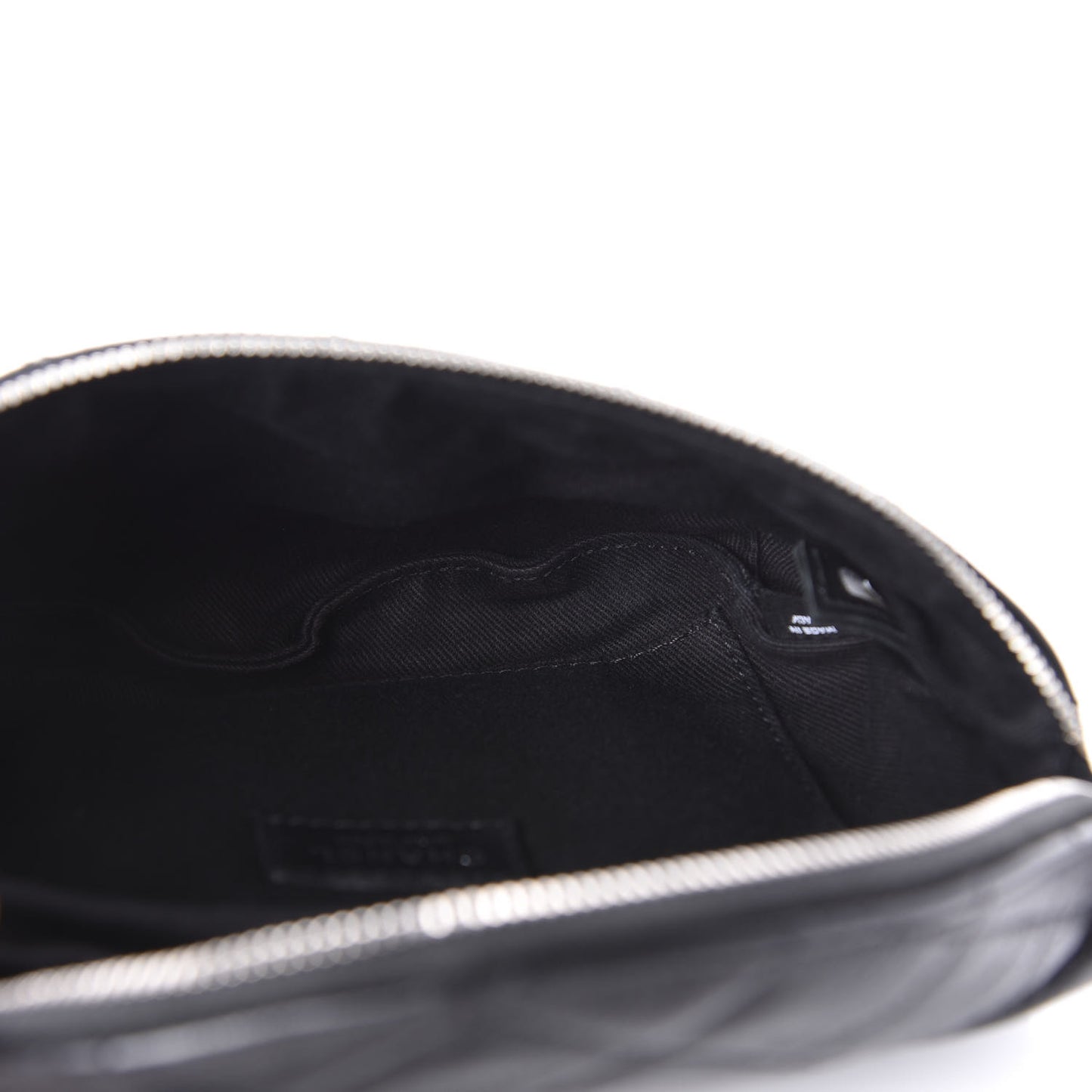 Grained Calfskin Quilted Waist Belt Bag Black