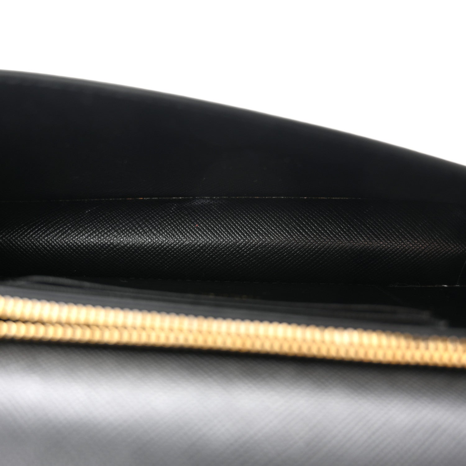 Prada Saffiano Shine Monochrome Mini Flap Crossbody Wristlet Bag Black 5 of 9