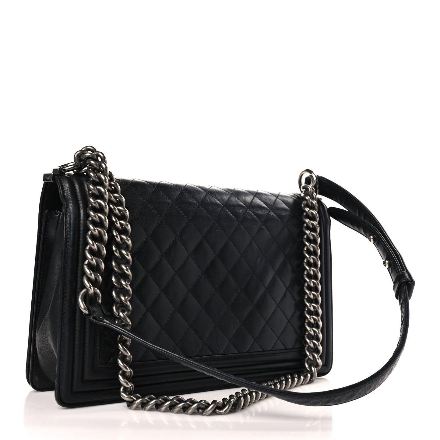 Lambskin Quilted New Medium Boy Flap Black