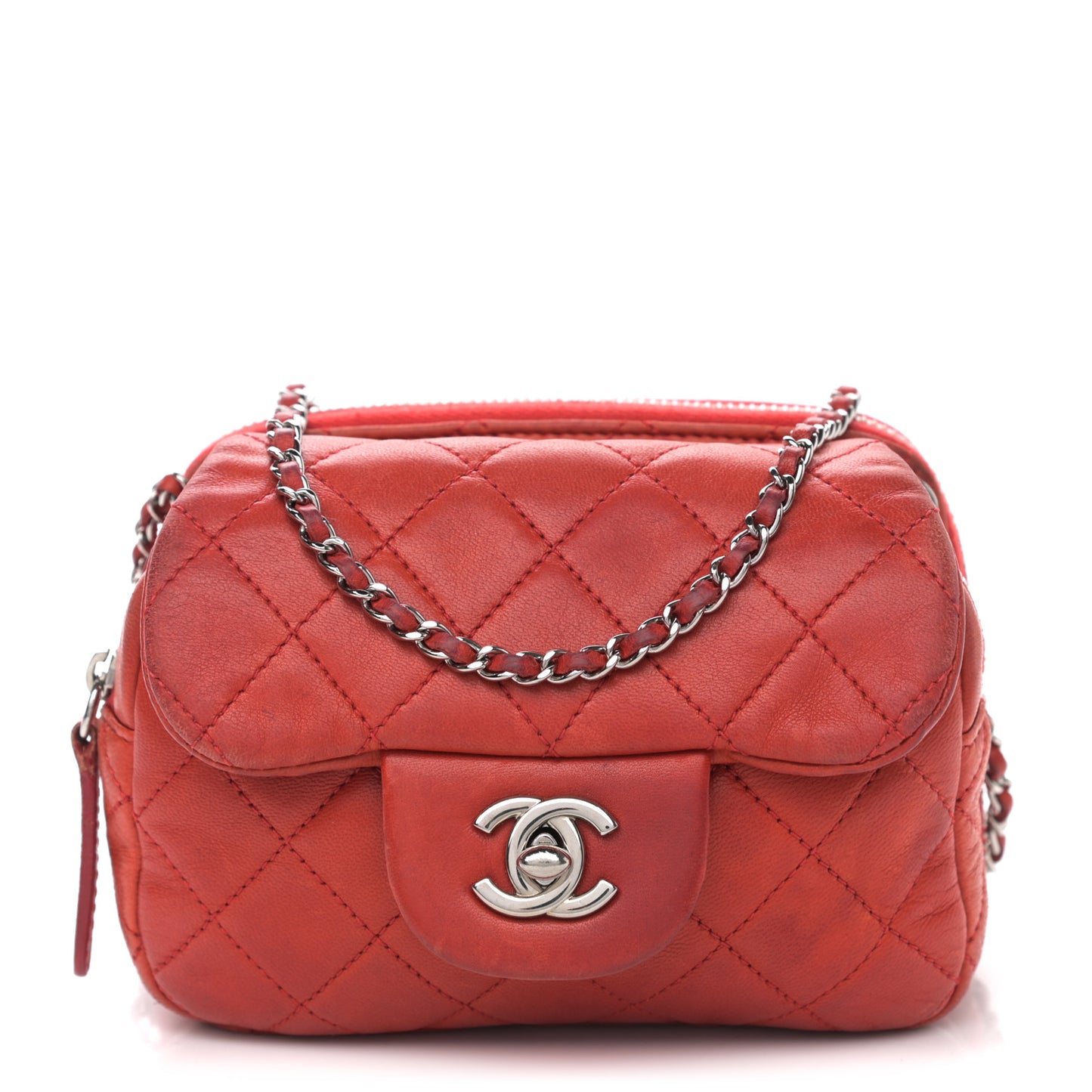 Lambskin Quilted New Mini Flap Red