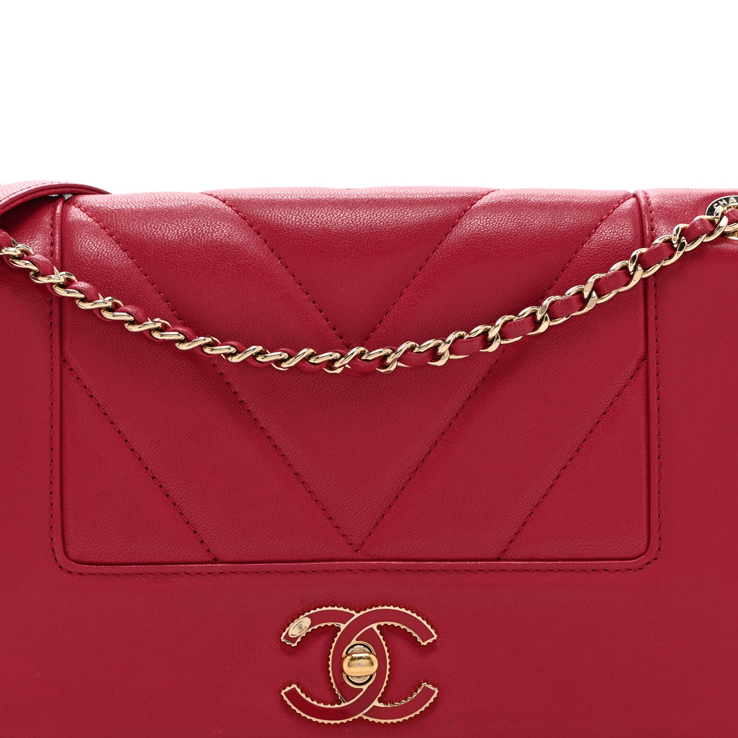 Sheepskin Chevron Quilted Vintage Mademoiselle Flap Pink