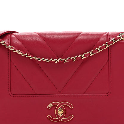 Chanel Sheepskin Chevron Quilted Vintage Mademoiselle Flap Pink 8 of 10