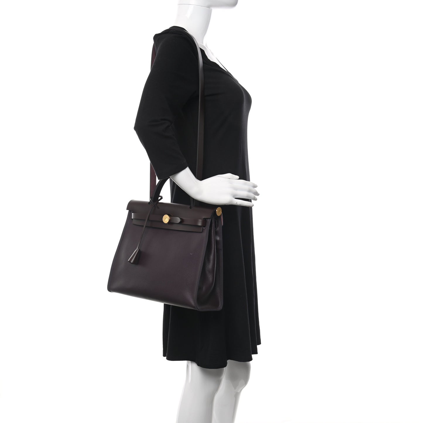 Toile H Berline Vache Hunter Herbag Zip PM 31 Cassis Ecru Black Rouge Sellier