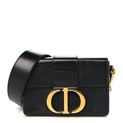 Christian Dior Crackled Lambskin 30 Montaigne Box Bag Black 1 of 8
