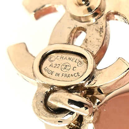 Chanel Crystal CC Pear Drop Earrings Gold 4 of 4