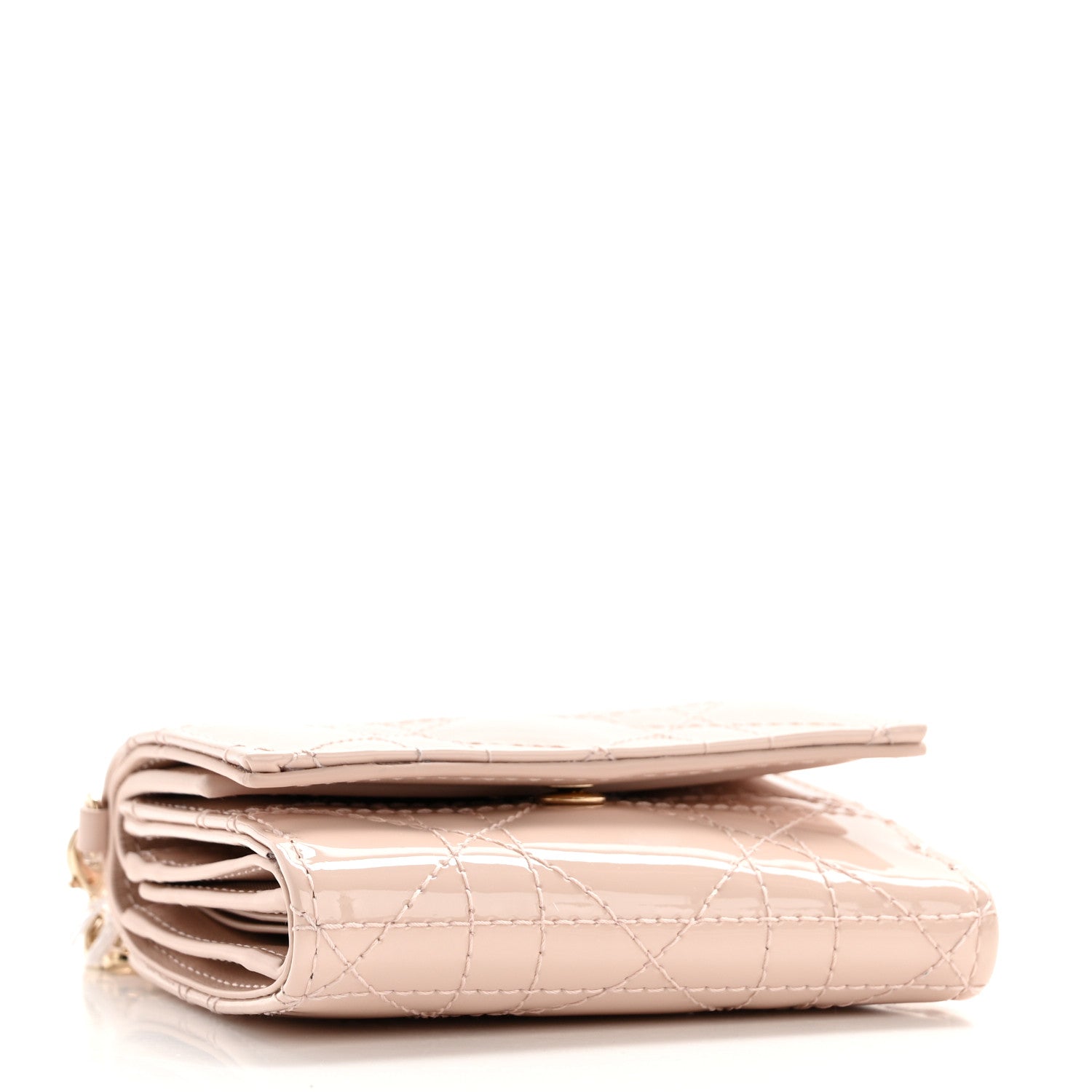 Christian Dior Patent Cannage Lady Dior Medium Wallet Rose Poudre 4 of 7