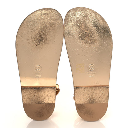 Chanel Metallic Laminated Calfskin Velcro Dad Sandals 36.5 Golden 5 of 9