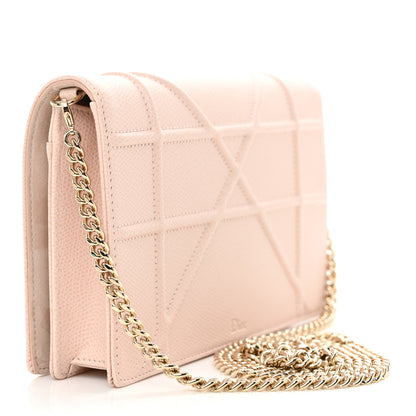 Christian Dior Grained Calfskin Diorama Wallet on Chain Pouch Rose Poudre 2 of 12