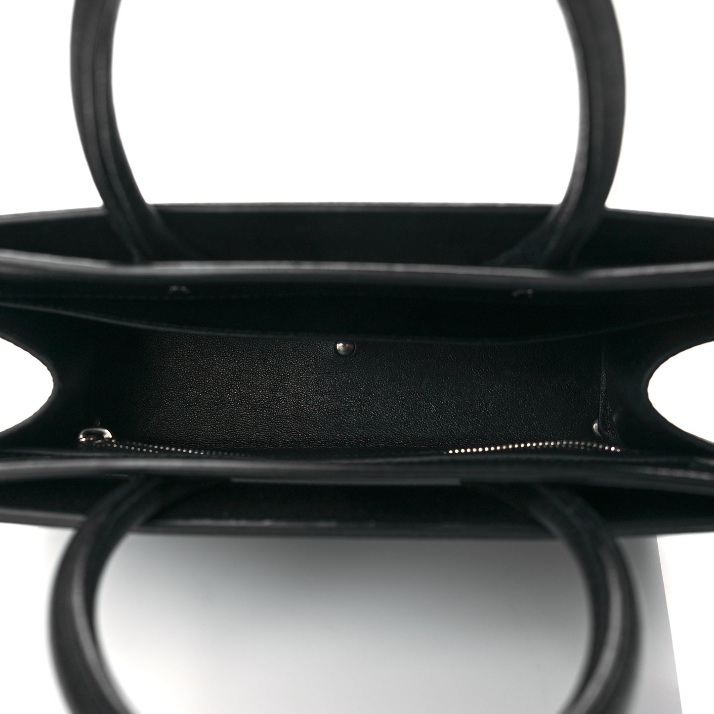 Smooth Calfskin Small Horizon Satchel Black