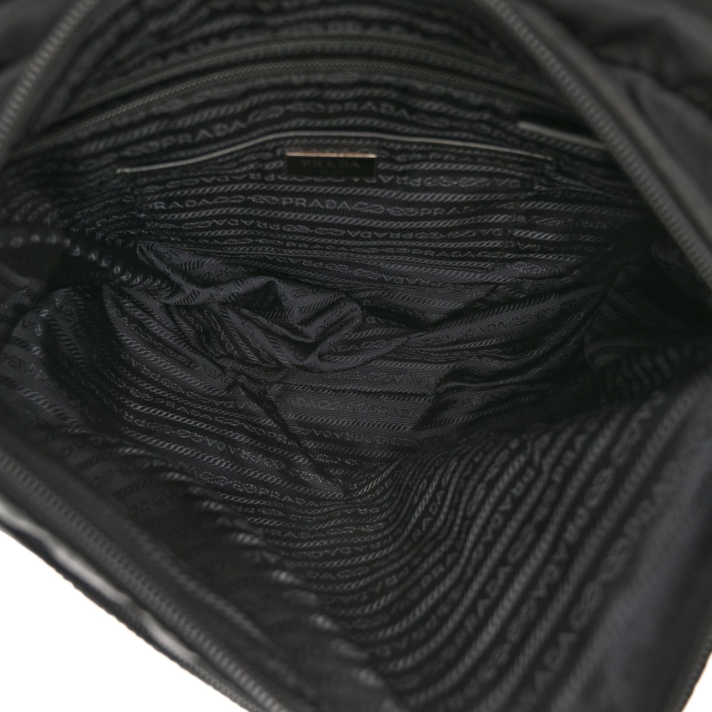 Tessuto Nylon Saffiano Vela Messenger Bag Black