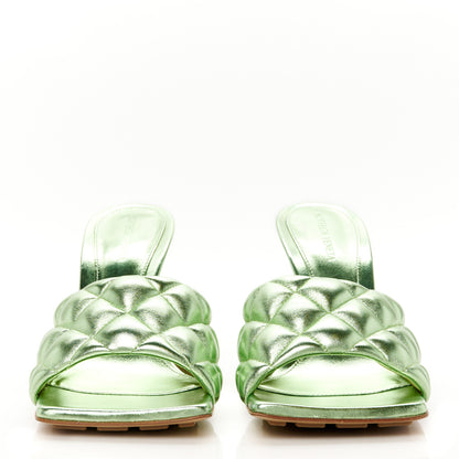 Bottega Veneta Metallic Nappa Reflection Matelasse Padded Mule Sandals 39.5 Pistachio 3 of 10