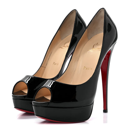 Christian Louboutin Patent Lady Peep 150 Pumps 40.5 Black 3 of 9