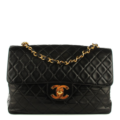 Louis Vuitton CHANEL Lambskin Quilted XL Jumbo Flap Black 1 of 9