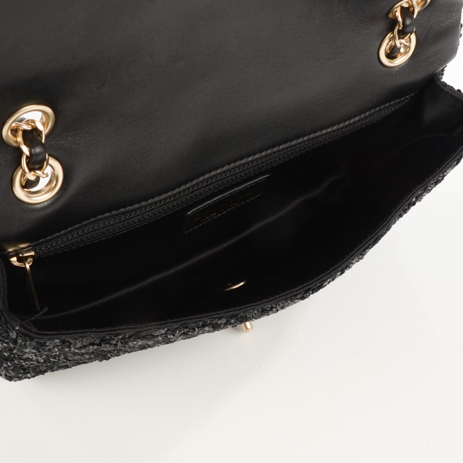 Chanel Sequin Embroidered Medium Flap Bag Black 5 of 8