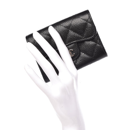Chanel Caviar Quilted Flap Card Holder Wallet Black 2 of 9