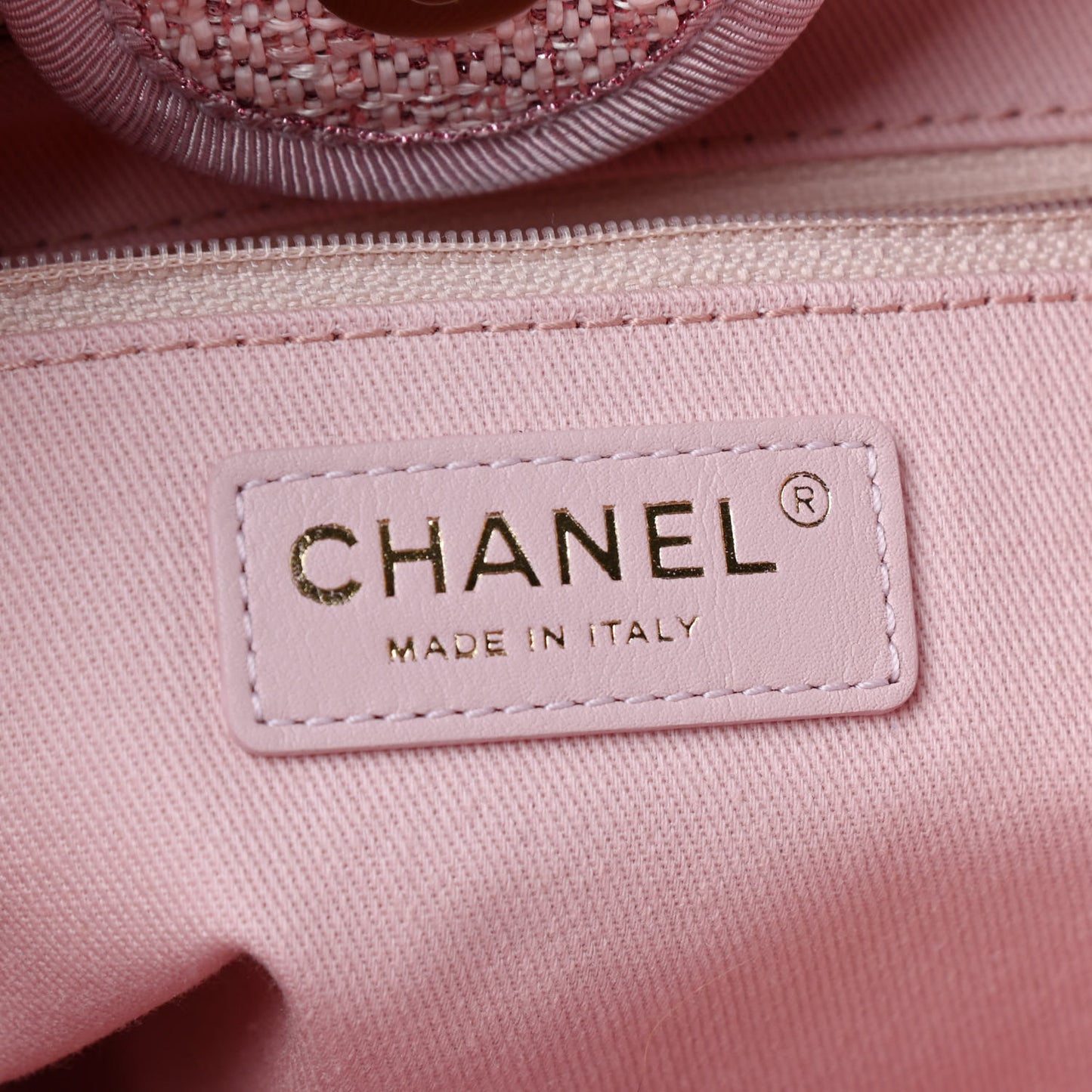 Lurex Boucle Mini Deauville Tote Pink