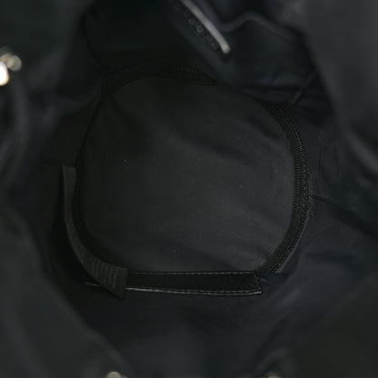 Balenciaga Recycled Sport Nylon Logo Embroidered Wheel Drawstring Bucket Bag Black White 5 of 10