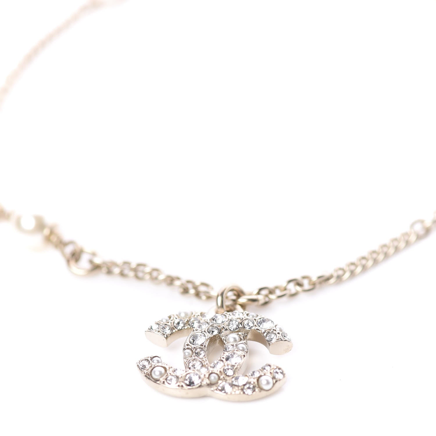 Chanel Pearl Crystal CC Bracelet Gold 4 of 5