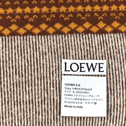 Loewe X SUNA FUJITA Wool Pintade Jacquard Scarf Brown 3 of 3