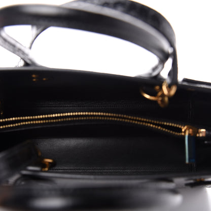Saint Laurent Calfskin Crocodile Embossed Baby Sac De Jour Black 5 of 11