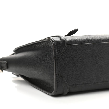 Celine Drummed Calfskin Nano Luggage Black 7 of 8
