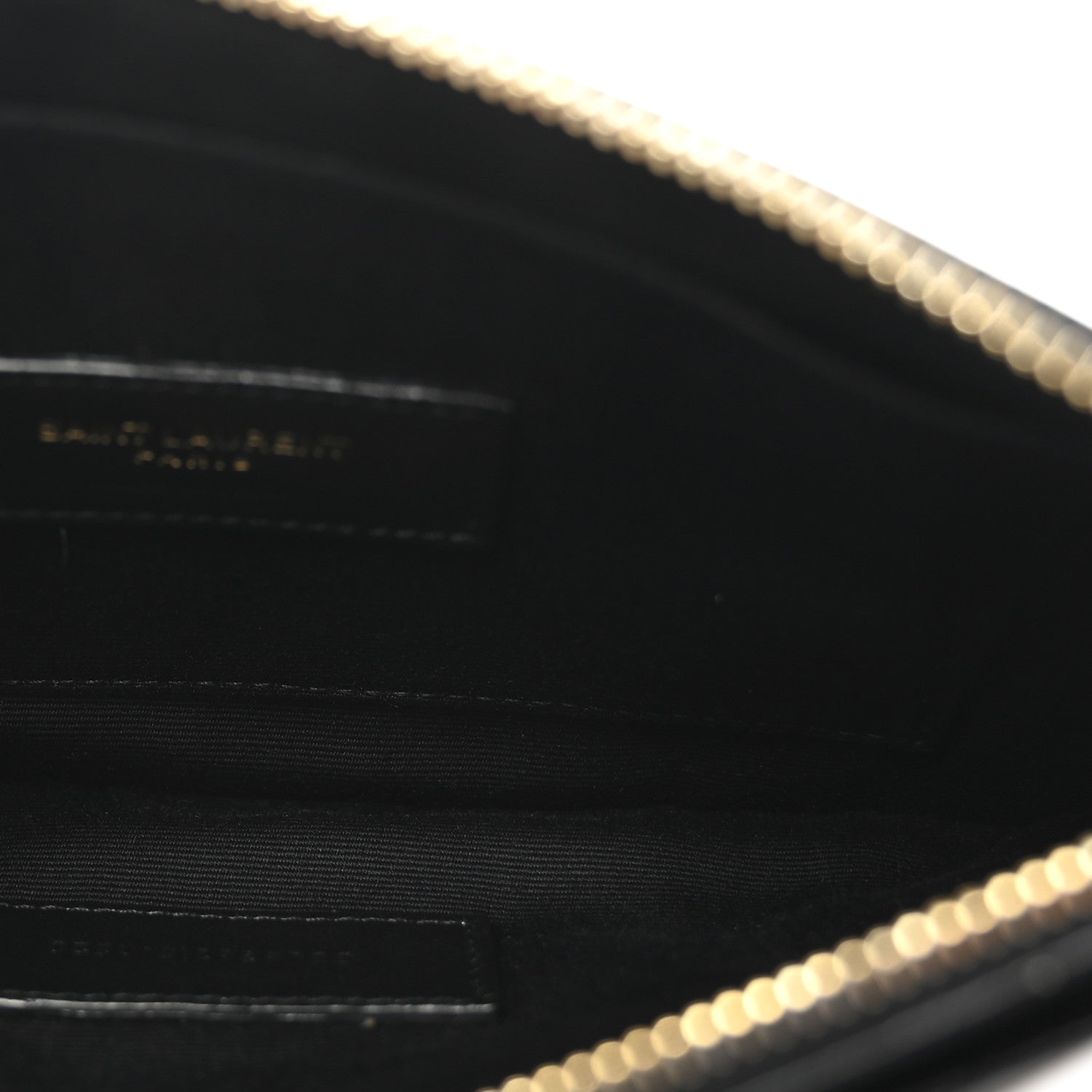 Saint Laurent Grain De Poudre Chevron Monogram Large Bill Pouch Black 5 of 6