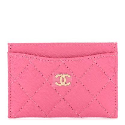 Chanel Caviar Quilted Card Holder Pink 1 of 11