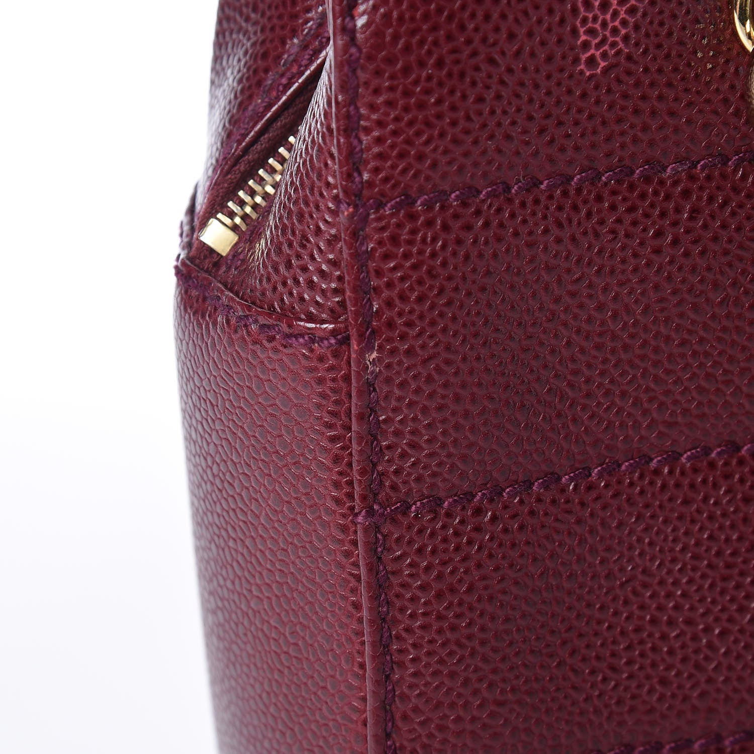 Chanel Caviar Chocolate Bar Quilted Shoulder Bag Burgundy 11 of 15