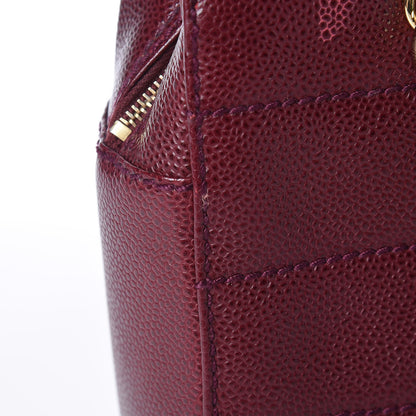 Chanel Caviar Chocolate Bar Quilted Shoulder Bag Burgundy 11 of 15