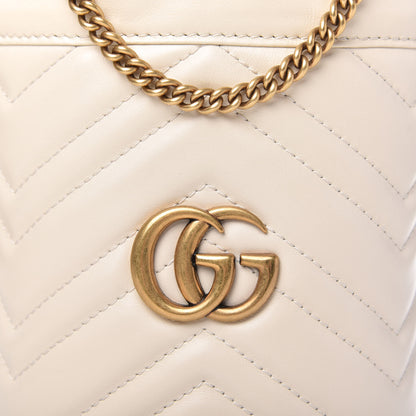 Gucci Calfskin Matelasse Mini GG Marmont 2.0 Bucket Bag White 10 of 11