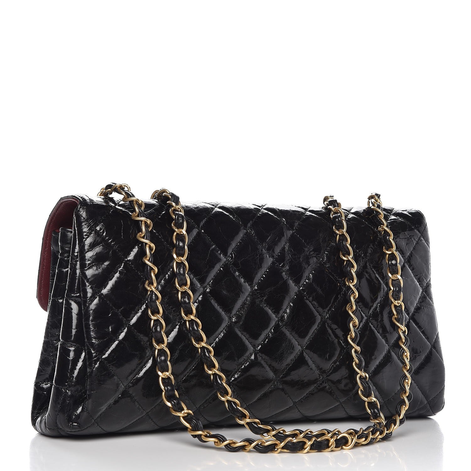 Chanel Glazed Crinkled Calfskin Flap Black 3 of 7