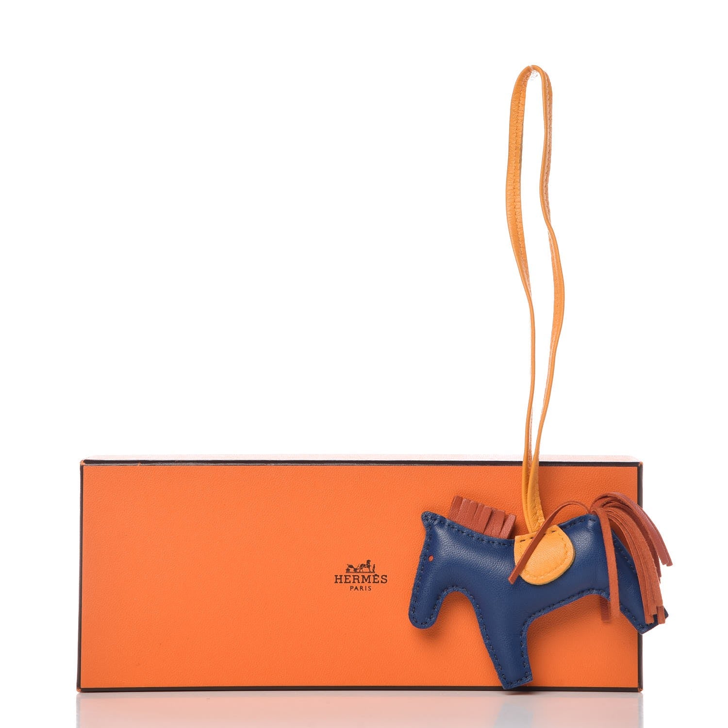 Hermes Milo Lambskin Grigri Rodeo Horse Bag Charm PM Bleu Saphir Naturel Bouton D'Or 4 of 4