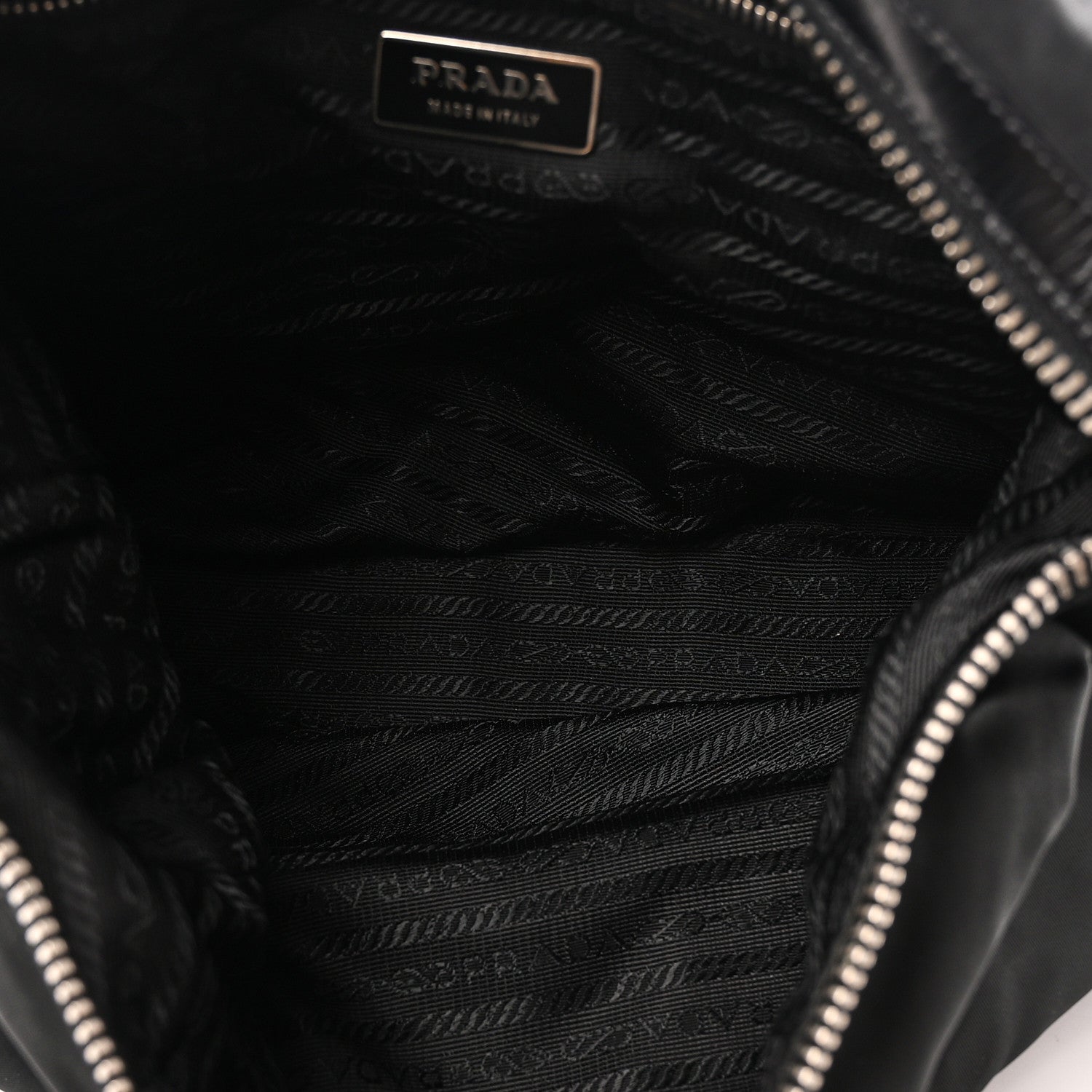 Prada Tessuto Nylon Zip Hobo Black 5 of 9
